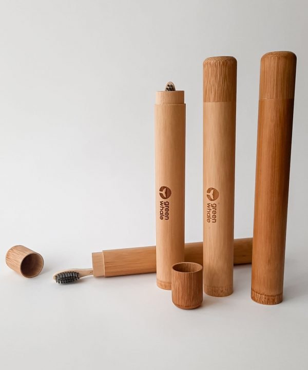 many bamboo tubes for toothbrushes