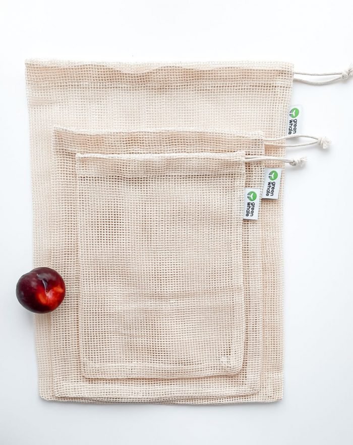 reusable cotton mesh bags set plumb
