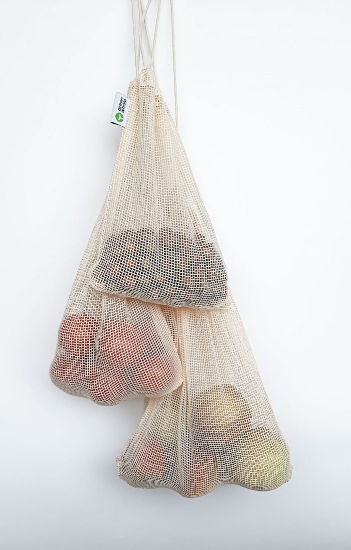 mesh reusable fruits vegetable cotton bag