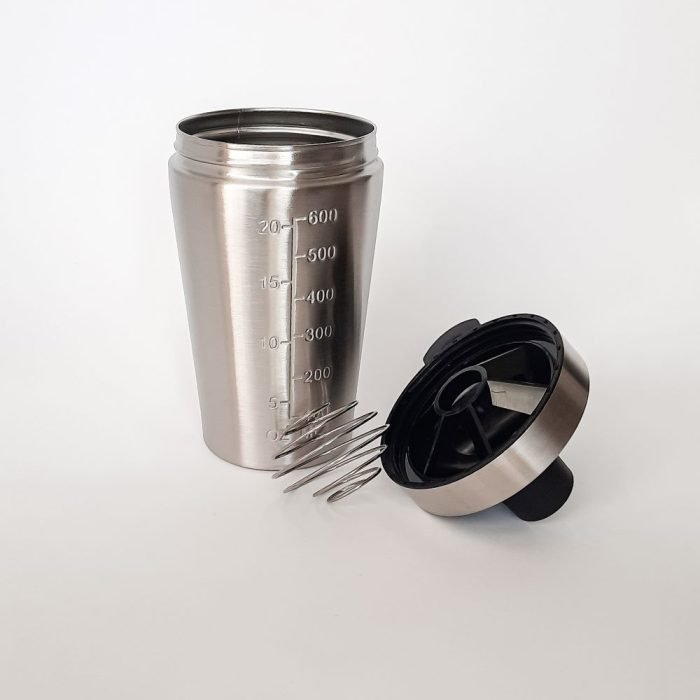stainless steal shaker for sports with a spring-loaded metal ball greenwhale